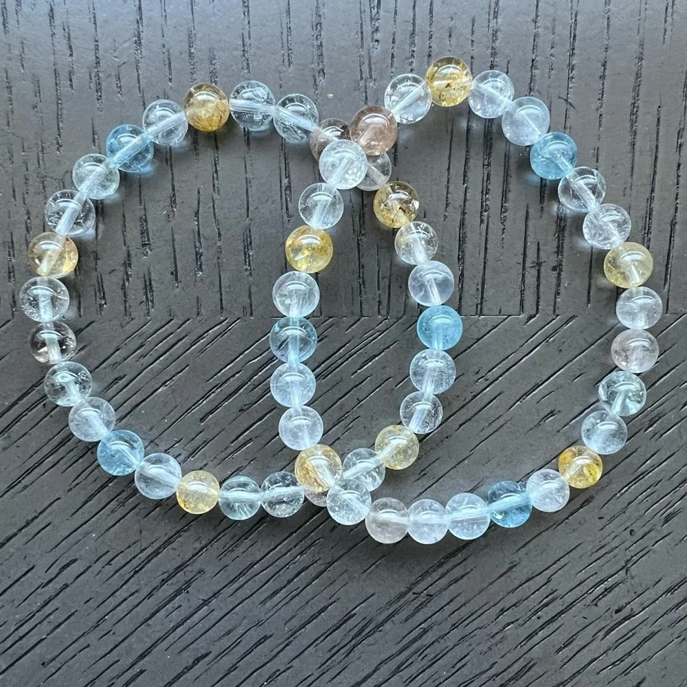 (ONE) Colorful topaz bracelet 6mm SIZE 6.5’